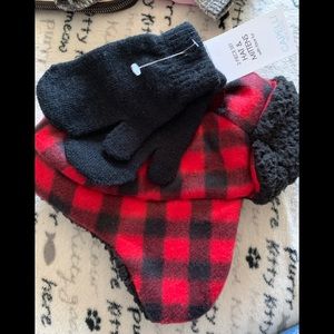 Capelli New York 2 piece set Hat and Mittens size 2T-4T NWT